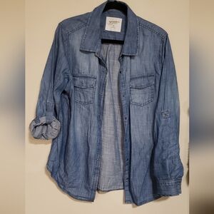 Blue Denim Button-Up Shirt